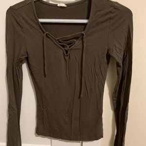 Olive Green Garage Long Sleeve Shirt